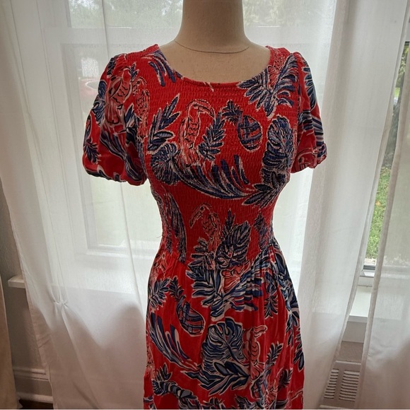 Sincerely Jules Floral Midi Dress Size Medium EUC - Picture 4 of 8